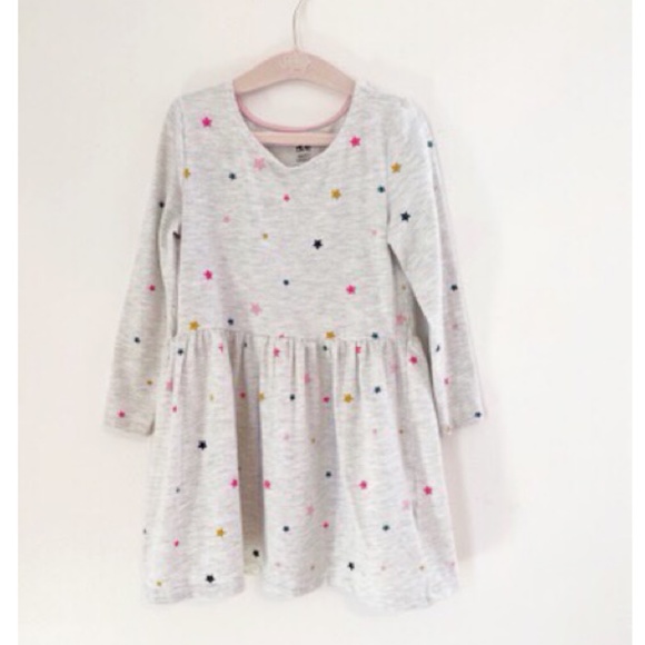 H&M Other - H&M star dress gray long sleeve size 2-4years